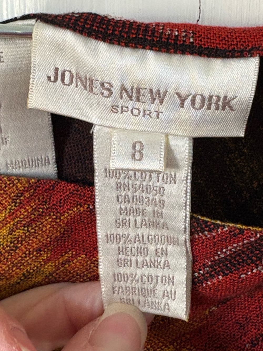 Vintage Chevron 100% Cotton Handkerchief Boho Hem Skirt Jones New York Sport - Picture 6 of 8